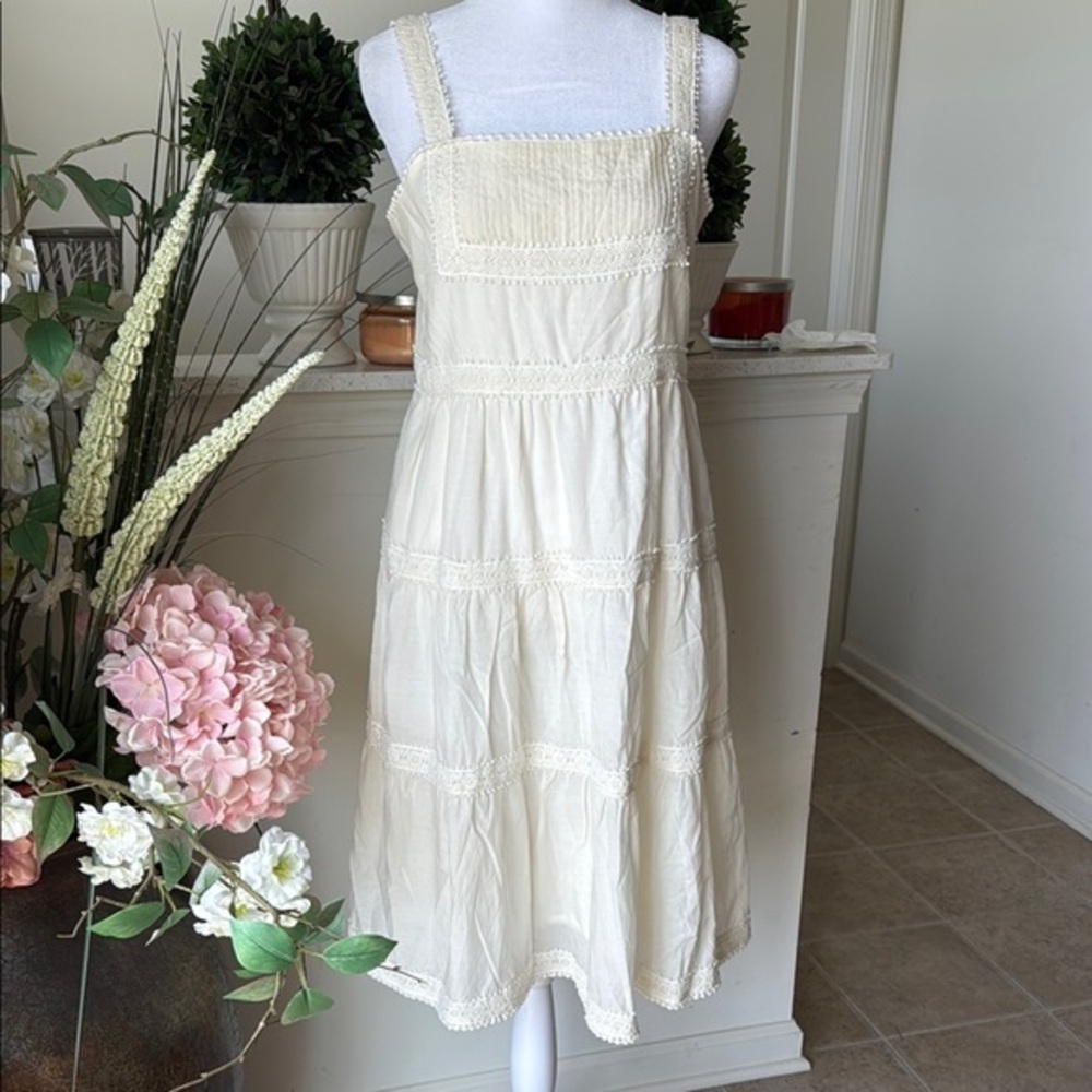 Matilda Jane Elegant Cream Lace Trim Dress - Picture 2 of 7